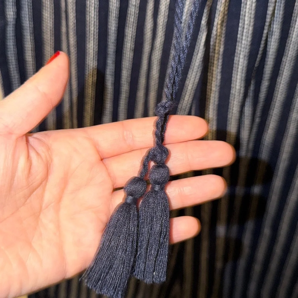 Banana Republic Navy Striped Wide Leg Linen Blend Pants Size S